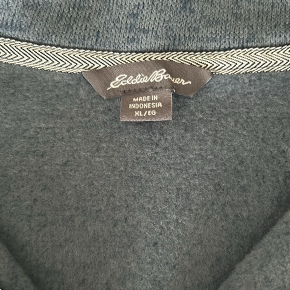 Eddie Bauer blue 1/4 Zip Sweater Fleece Size XL. NWT. - Picture 9 of 11